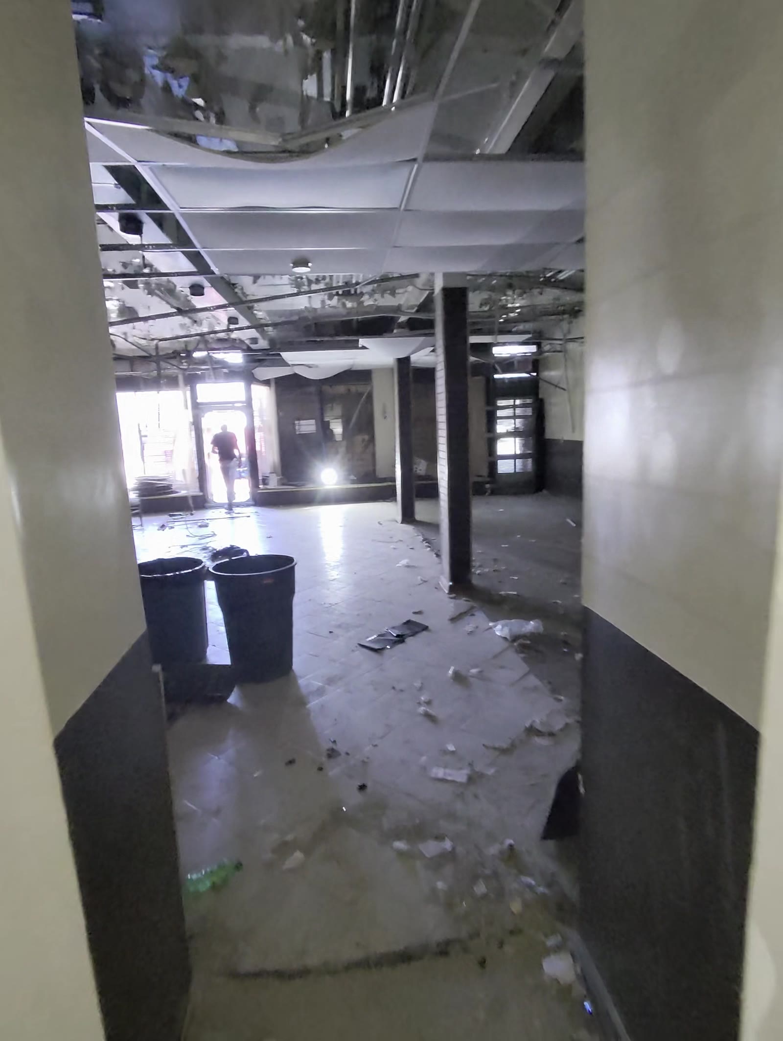 The same interior cleared and swept after the cleanout